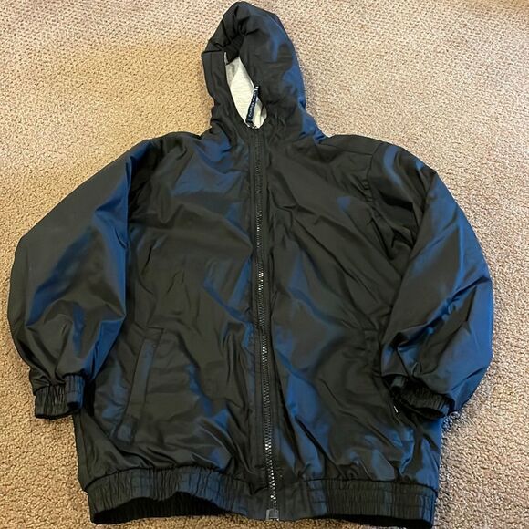 Charles River Apparel Black Hooded Windbreaker Jacket - Picture 1 of 6